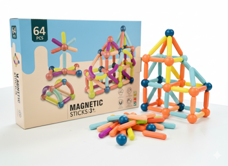 اصابع وكرات مغناطيس 64 قطعة