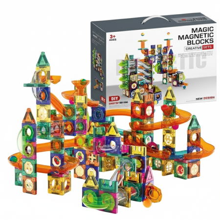 مسار الكرات مع قطع مغناطيسية