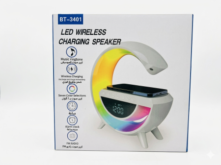 سماعة بلوتوث مع قاعدة شحن wireless واضاءة Led