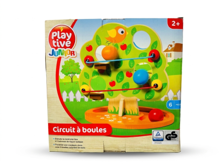 لعبة مسار الكرات الخشبية (شجرة التفاح الملونة)