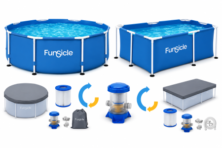 بركة سباحة كبيرة مع فلتر Funsicle