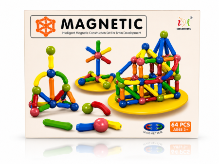 مغناطيس 64 قطعة ممتاز Magnetic Construction Set