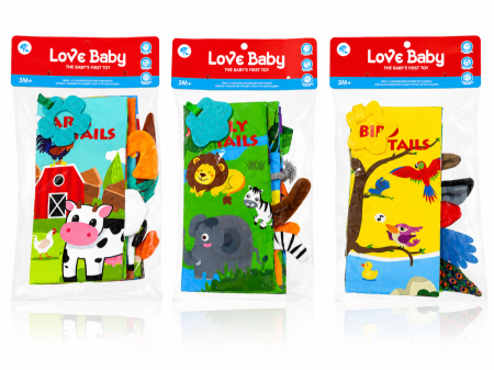 كتاب قماشي تفاعلي للأطفال – Love Baby Animal Tails Book