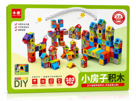 مكعبات تركيب المنازل الإبداعية – 103 قطعة (DIY Building Blocks 103 PCS)