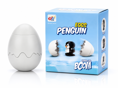 لعبة البيضة المفاجئة – البطريق المتحرك (Penguin Egg Wind-Up Toy)