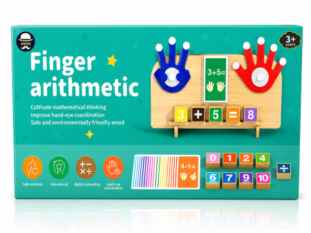لوحة تعليم العد والحساب بالأصابع الخشبية (Finger Arithmetic Board)