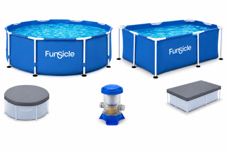 بركة سباحة كبيرة مع فلتر وغطاء Funsicle