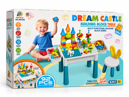 طاولة تركيب وليجو متعددة الاستخدام – Dream Castle 6 in 1