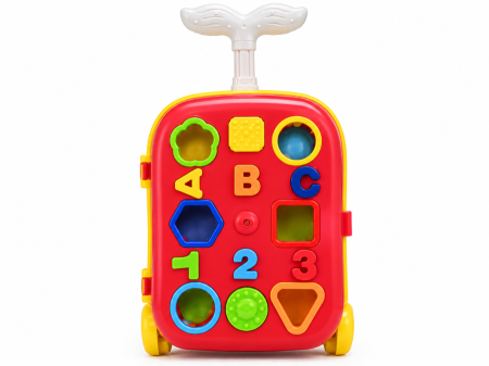 حقيبة تعليمية بعجلات لتركيب الأشكال والحروف والأرقام – Kids Educational Shape Sorter Trolley