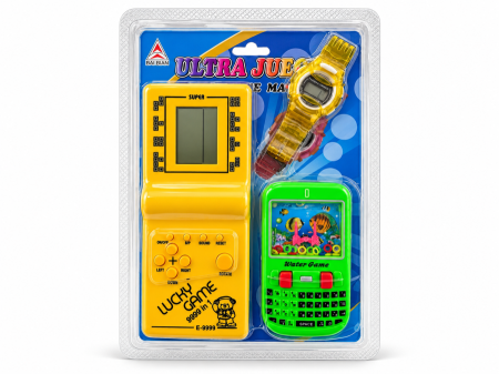 طقم الألعاب الإلكترونية الكلاسيكية 3 في 1 – Retro Games Set